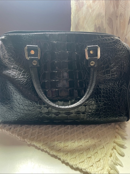 Vintage Handbags - VTG JACO CROC EMBOSSED SATCHEL
